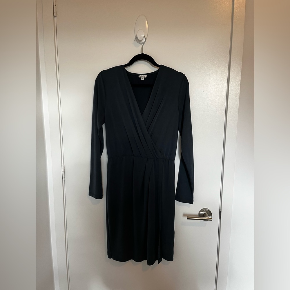 mbyM Faux Wrap Dress, XL, Steel Blue
